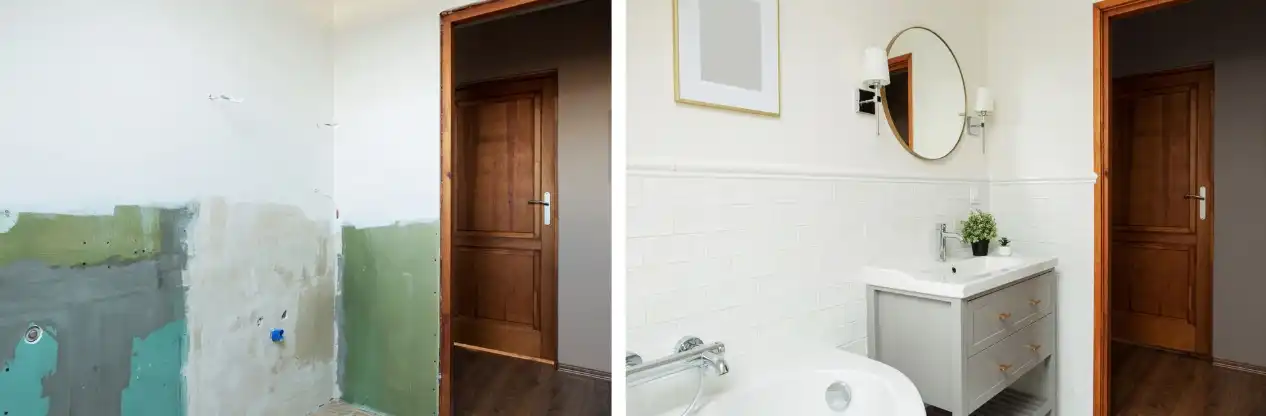 Proyectos residenciales Kaferlab Foto antes y después reforma baño