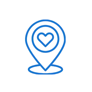 icono ubicación con corazón