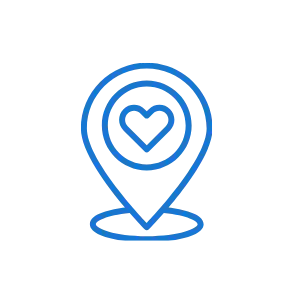icono ubicación con corazón