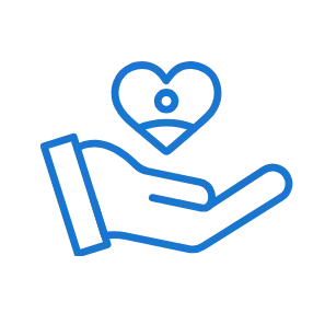 icono mano con corazón